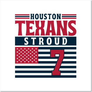 Houston Texans Stroud 7 American Flag Football Posters and Art